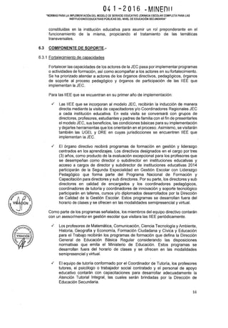 Rsg n 041 2016 minedu implementación de las jec 2016