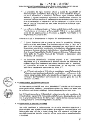 Rsg n 041 2016 minedu implementación de las jec 2016