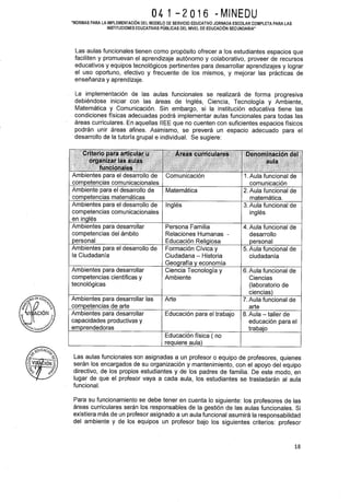 Rsg n 041 2016 minedu implementación de las jec 2016