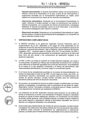Rsg n 041 2016 minedu implementación de las jec 2016