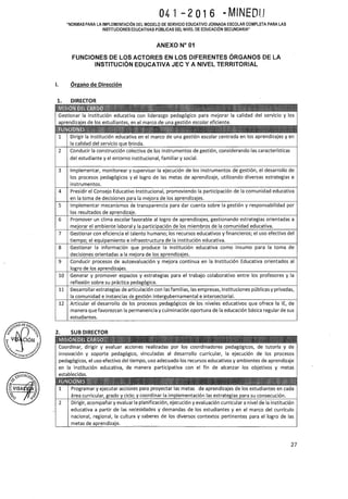 Rsg n 041 2016 minedu implementación de las jec 2016