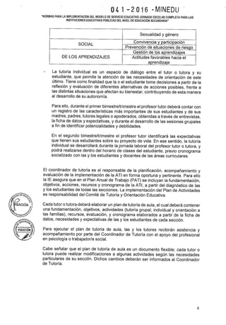 Rsg n 041 2016 minedu implementación de las jec 2016