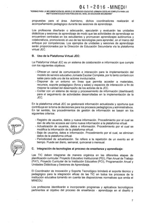 Rsg n 041 2016 minedu implementación de las jec 2016