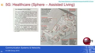 Communication Systems & Networks
© CSN Group 2015
5G: Healthcare (Sphere – Assisted Living)
20
http://www.thetimes.co.uk/tto/technology/article4461010.ece
 