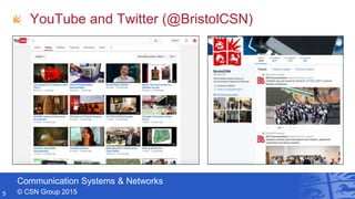 Communication Systems & Networks
© CSN Group 2015
YouTube and Twitter (@BristolCSN)
5
 