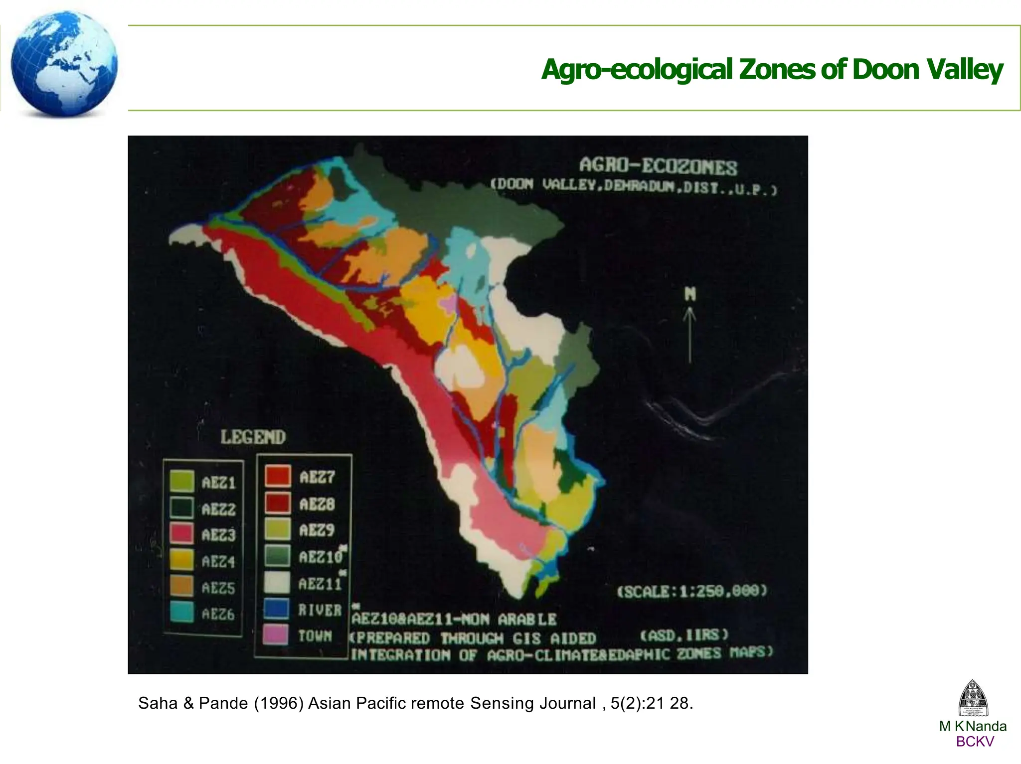 Agro-ecological Zones of Doon Valley
Saha & Pande (1996) Asian Pacific remote Sensing Journal , 5(2):21 28.
M KNanda
BCKV
 