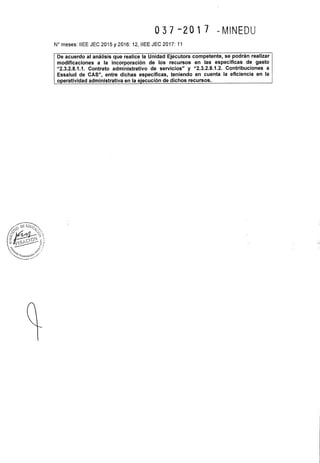 Rsg n° 037 2017-MINEDU