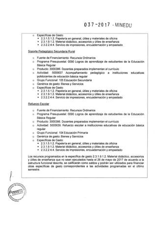 Rsg n° 037 2017-MINEDU