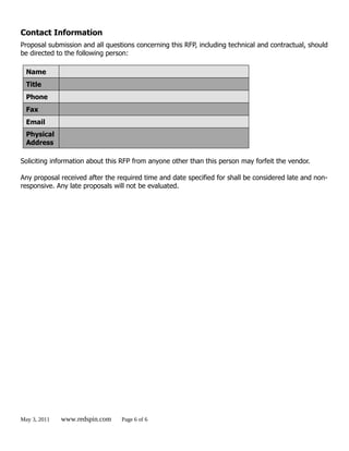 Redspin HIPAA Security Risk Analysis RFP Template | DOC