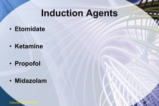 Induction Agents Etomidate Ketamine Propofol Midazolam Copyright  © 2007 ENA 