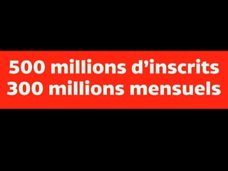 500 millions d’inscrits
300 millions mensuels
 
