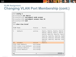 VLAN Assignment 
Changing VLAN Port Membership (cont.) 
Presentation_ID © 2008 Cisco Systems, Inc. All rights reserved. Cisco Confidential 26 
 