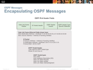 OSPF Messages 
Encapsulating OSPF Messages 
Presentation_ID © 2008 Cisco Systems, Inc. All rights reserved. Cisco Confidential 14 
 