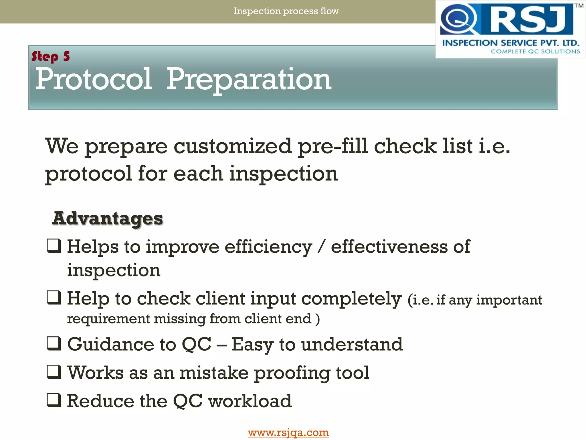 Rsj Inspection Process Flow | PDF