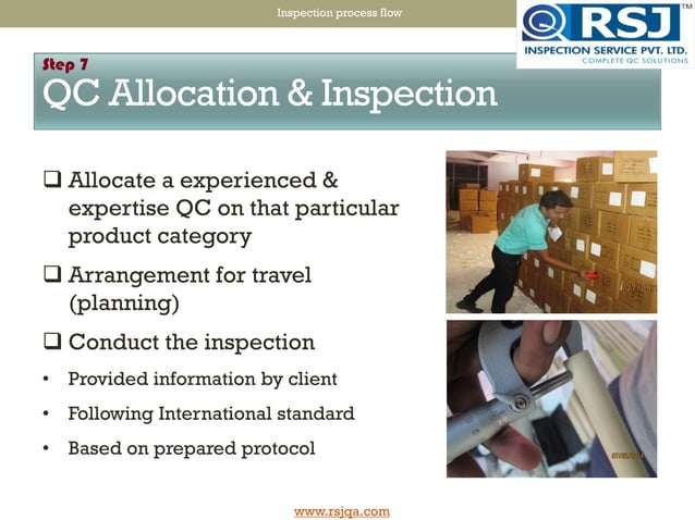 Rsj Inspection Process Flow | PPT