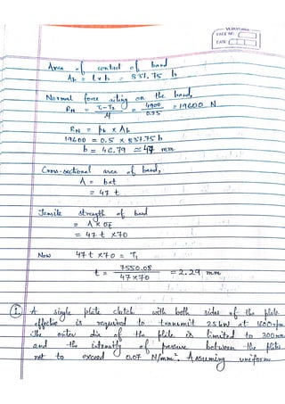 RS Khurmi Machine Design Clutch and Brake Exercise Numerical Solutions ...