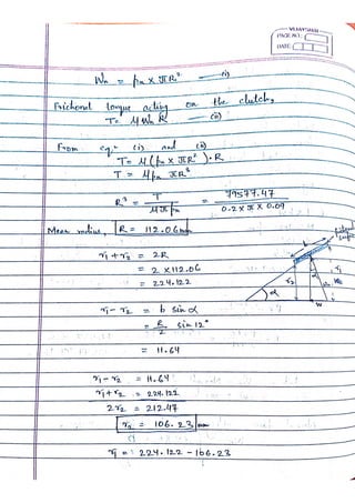 RS Khurmi Machine Design Clutch and Brake Exercise Numerical Solutions ...