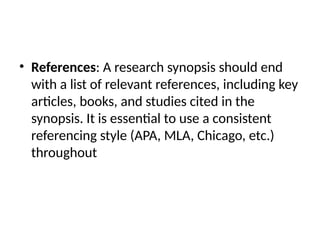 Synopsis Reference Research Synopsis about Psychology mondayn | PPTX