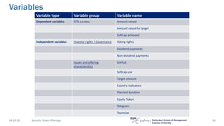 Security Token Offerings | PDF