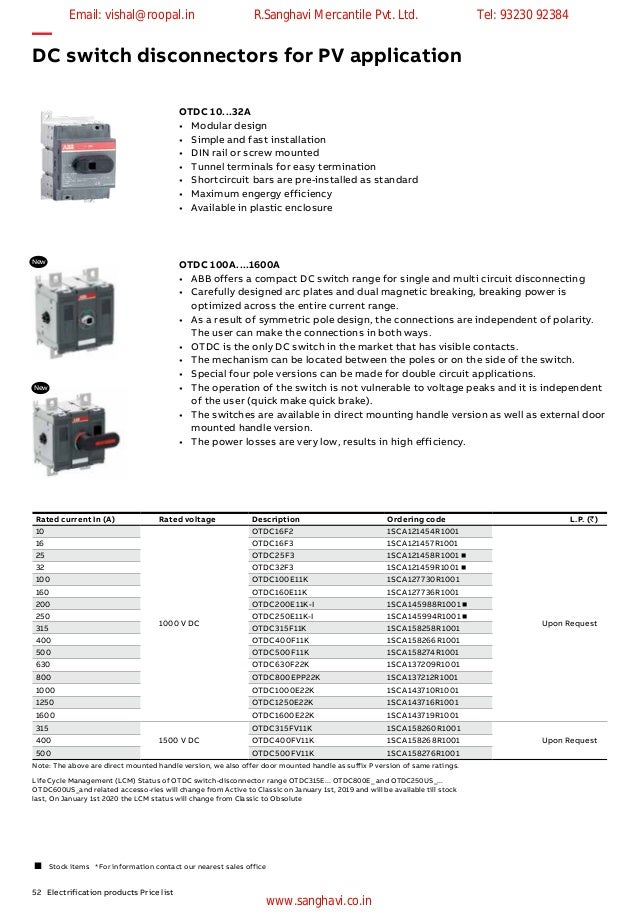 Abb Price List 2019