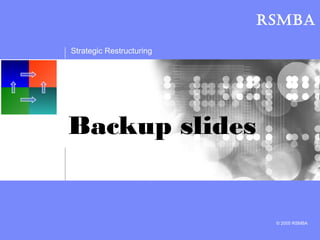 RSMBA

Strategic Restructuring




Backup slides


                           © 2005 RSMBA
 