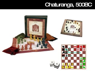 Antique Chaturanga Game Board With Pieces Stock Photo - Download