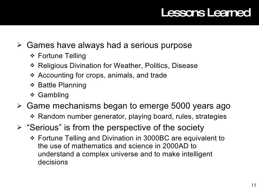 A History of Serious Games