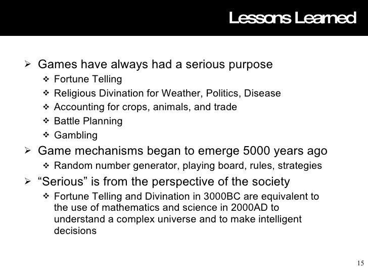 A History of Serious Games