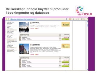 Brukerskapt innhold knyttet til produkter i bookingmotor og database 
