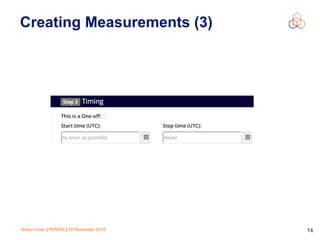 Alvaro Vives | RSNOG | 22 November 2018 !14
Creating Measurements (3)
 
