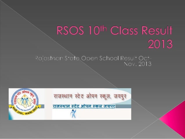RSOS 10th Class Result October November 2013 Rajasthan State Open Sc rajasthan-state-open-school-result-2025-class-10th-12th-result-topper