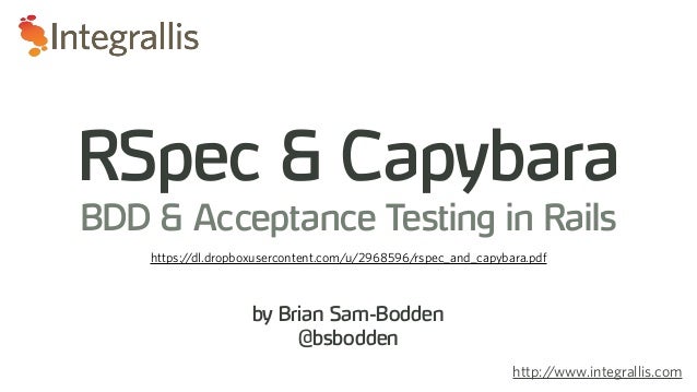 Rspec And Capybara Intro Tutorial At Railsconf 13