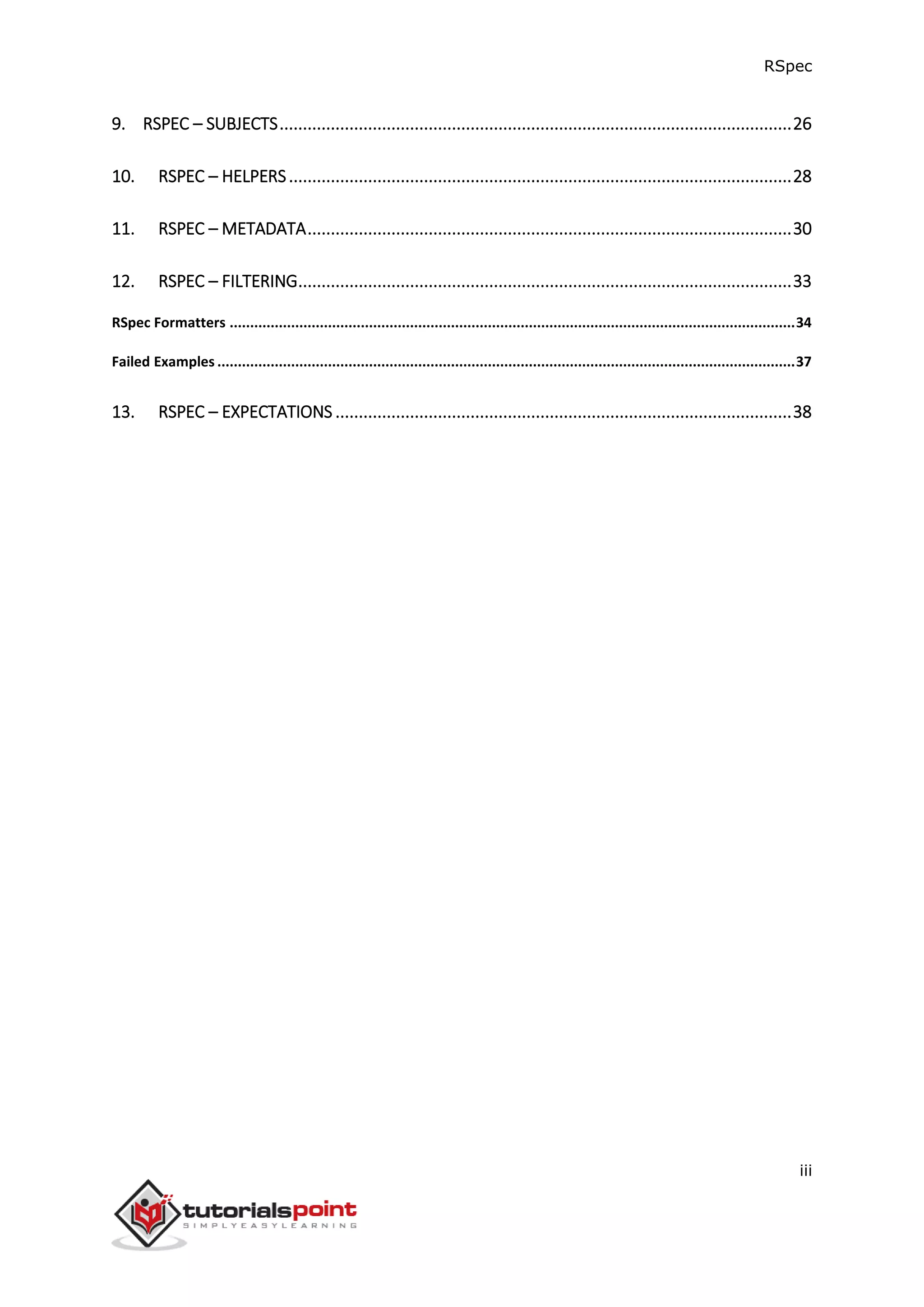Rspec tutorial | PDF