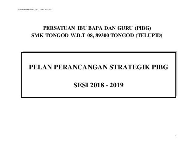 Perancangan Strategik Pibg 2019