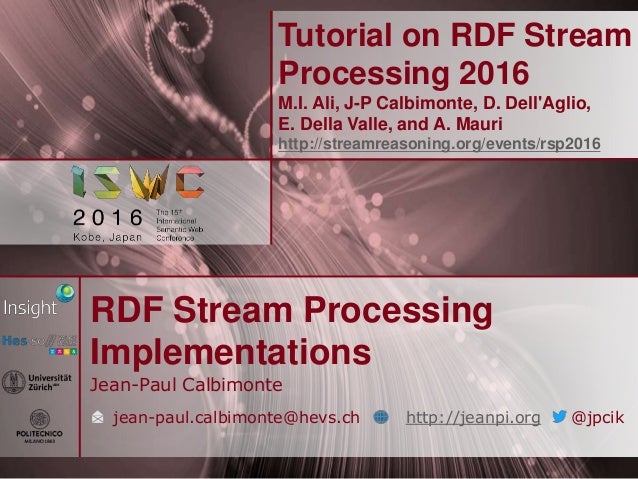 Rdf Stream Processing Tutorial Rsp Implementations