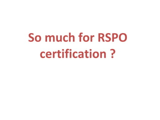 So much for RSPO certification ? 