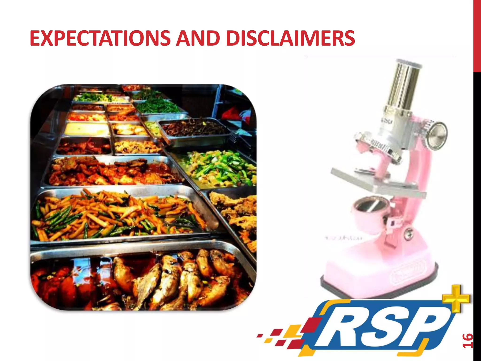 EXPECTATIONS AND DISCLAIMERS 
16 
 