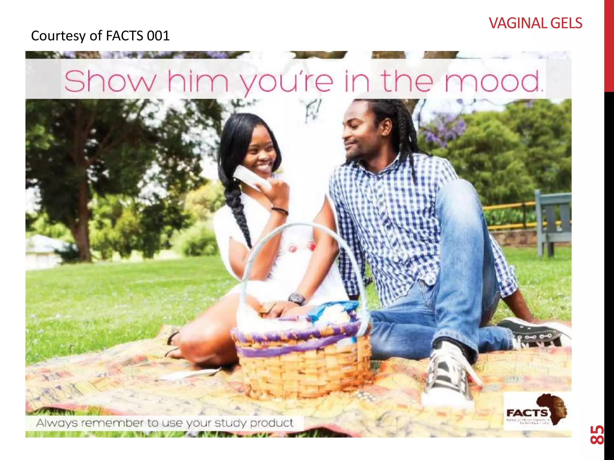 85 
VAGINAL GELS 
Courtesy of FACTS 001 
 