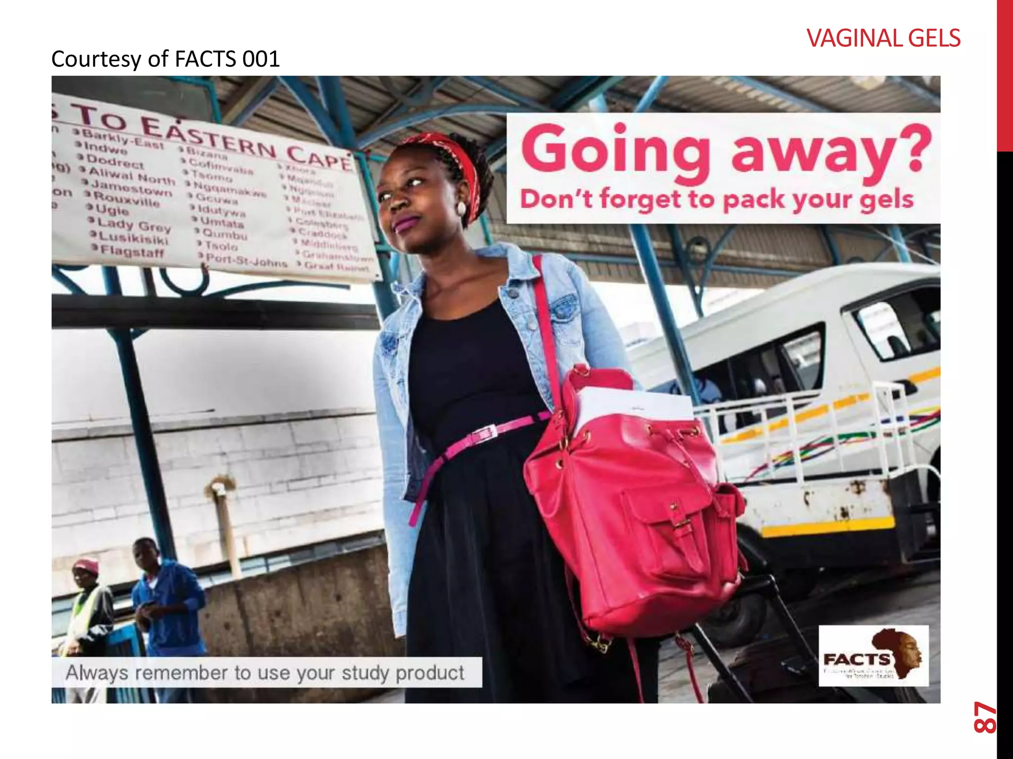87 
VAGINAL GELS 
Courtesy of FACTS 001 
 