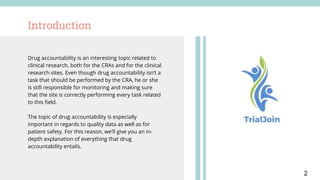 Drug Accountability Checklist.pdf Drug accountability: an important aspect of clinical research | PPTX