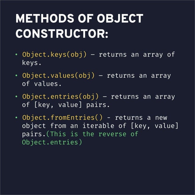 Methods of object constructor in JavaScript | PDF