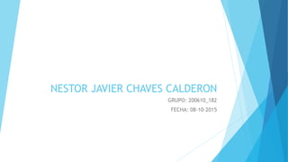NESTOR JAVIER CHAVES CALDERON
GRUPO: 200610_182
FECHA: 08-10-2015
 