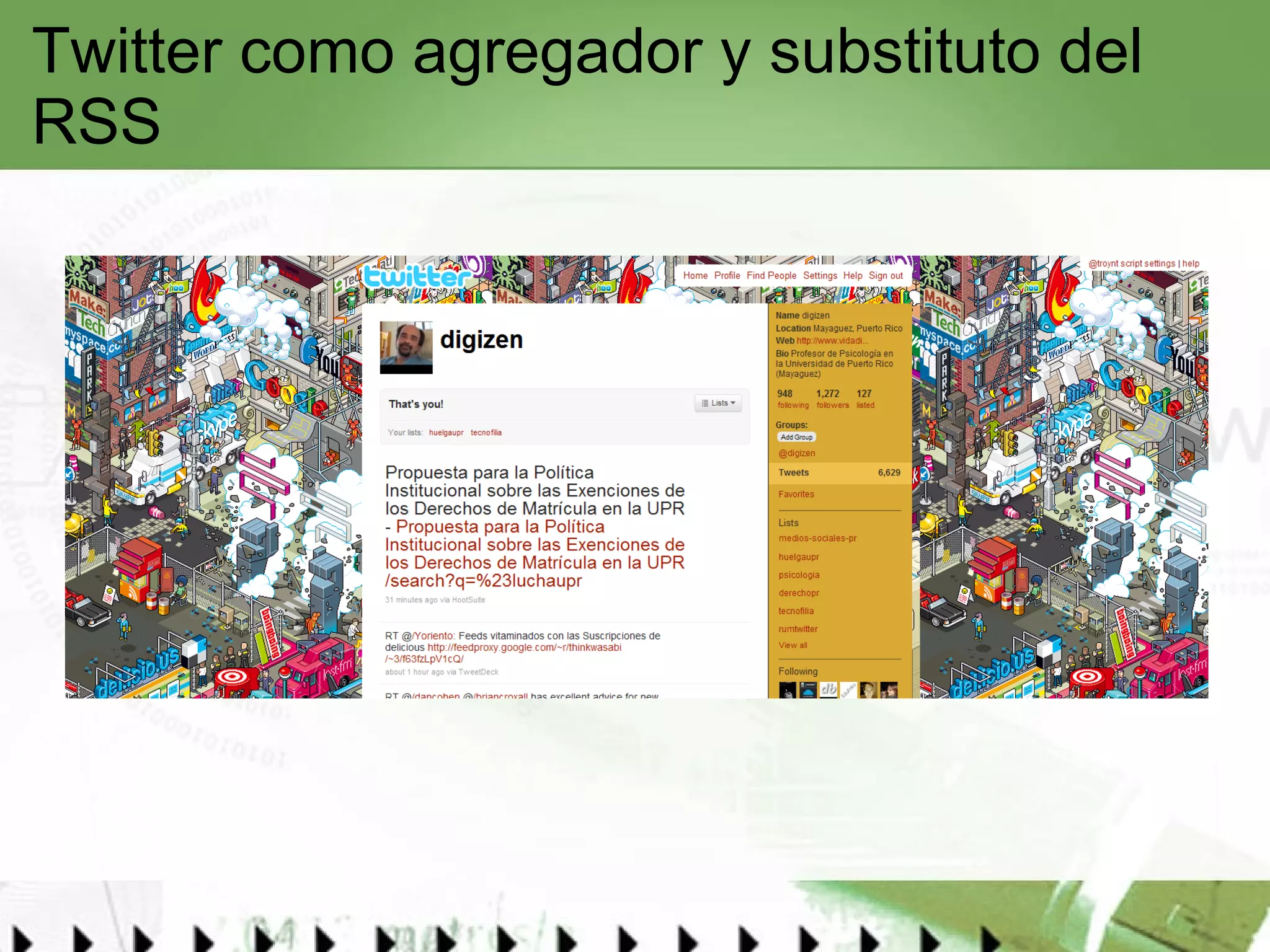 Twitter como agregador y substituto del RSS 