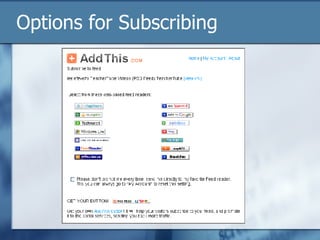 Options for Subscribing 