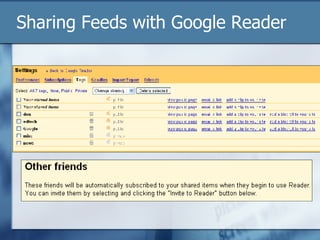 Sharing Feeds with Google Reader 