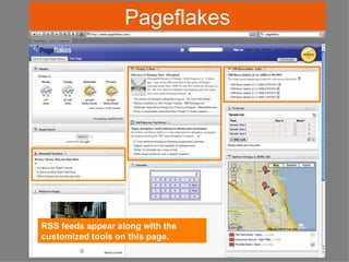 Pageflakes RSS feeds appear along with the customized tools on this page. 