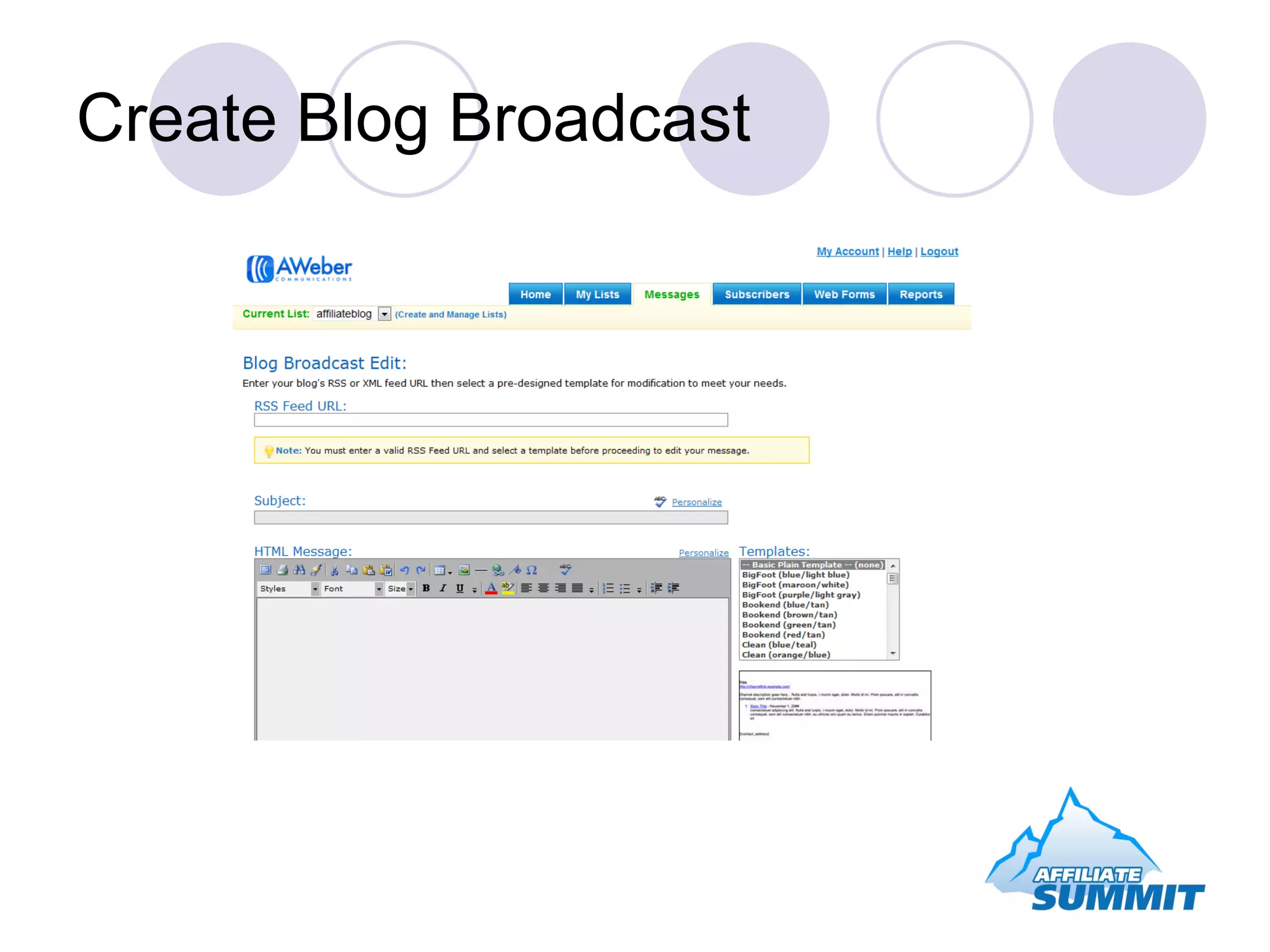 Create Blog Broadcast