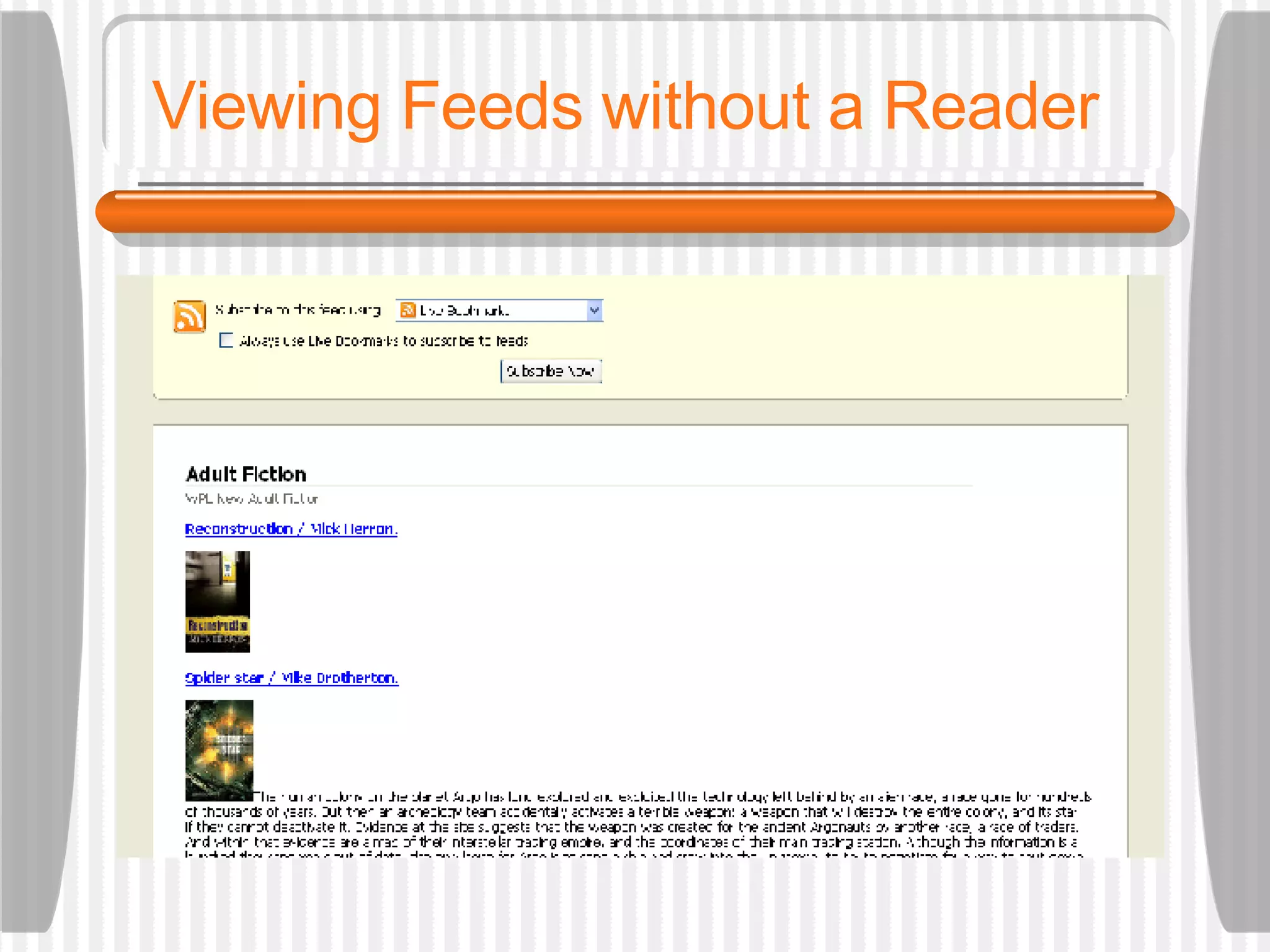 Viewing Feeds without a Reader   