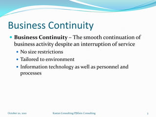 Business Impact and Risk Assessments in Business Continuity and Disaster Recovery