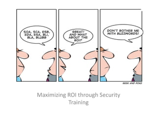 Maximizing	
  ROI	
  through	
  Security	
  
Training	
  
 